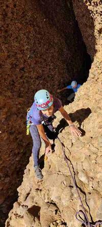 Annie et Olivier ressortant du Trou du Diable Annie et Olivier ressortant du Trou du Diable